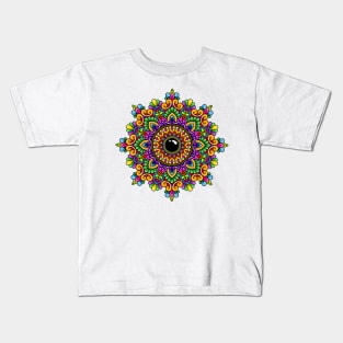 Colourful circle mandala art on Kids T-Shirt